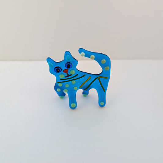 Poppet - Blue Free Standing Cat (Small)