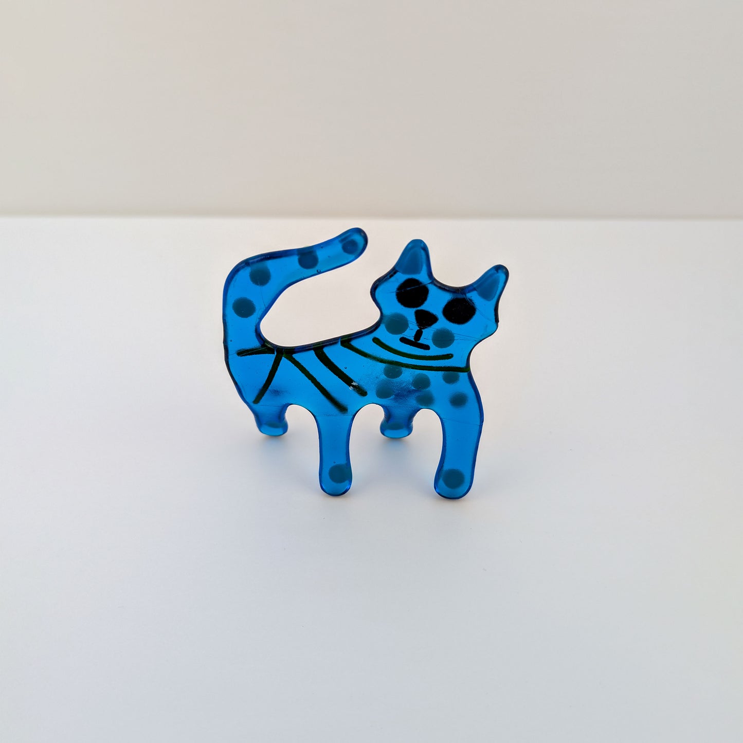 Poppet - Blue Free Standing Cat (Small)