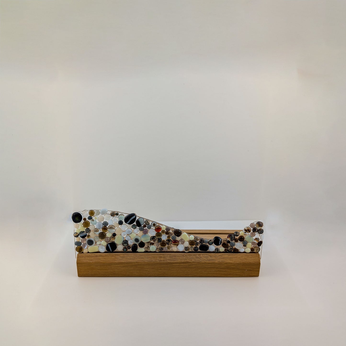 Sennen - 3 part cresting wave in wooden stand