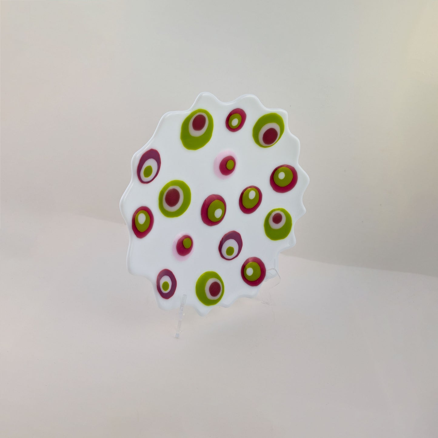 Pink and Green Wavy-Edged Platter