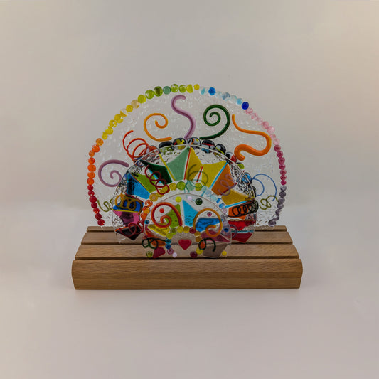 Rainbow Trio in wooden stand